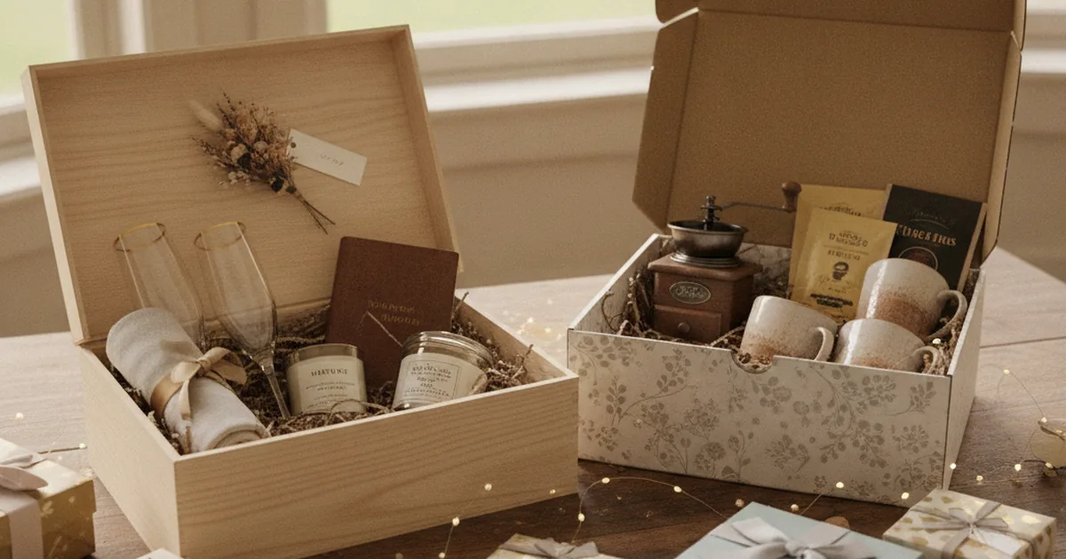 Fertig geschnürte Geschenkboxen zur Hochzeit: Bequem und stilvoll